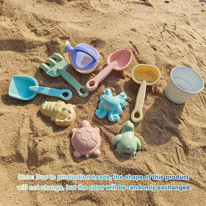 Beach Toy Set for Kids, Collapsible Silicone Bucket and Shovels Set with Sand Molds, Beach Essentials for Outdoor Play Summer