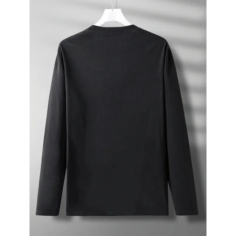 Men's Spring and Autumn 100% Cotton Loose and Comfortable Casual Paris Pattern Printed Round Neck Long Sleeve T-shirt    Home Decor Supply | Online Retail | ShoreShopper.com