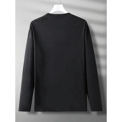 Men's Spring and Autumn 100% Cotton Loose and Comfortable Casual Paris Pattern Printed Round Neck Long Sleeve T-shirt    Home Decor Supply | Online Retail | ShoreShopper.com