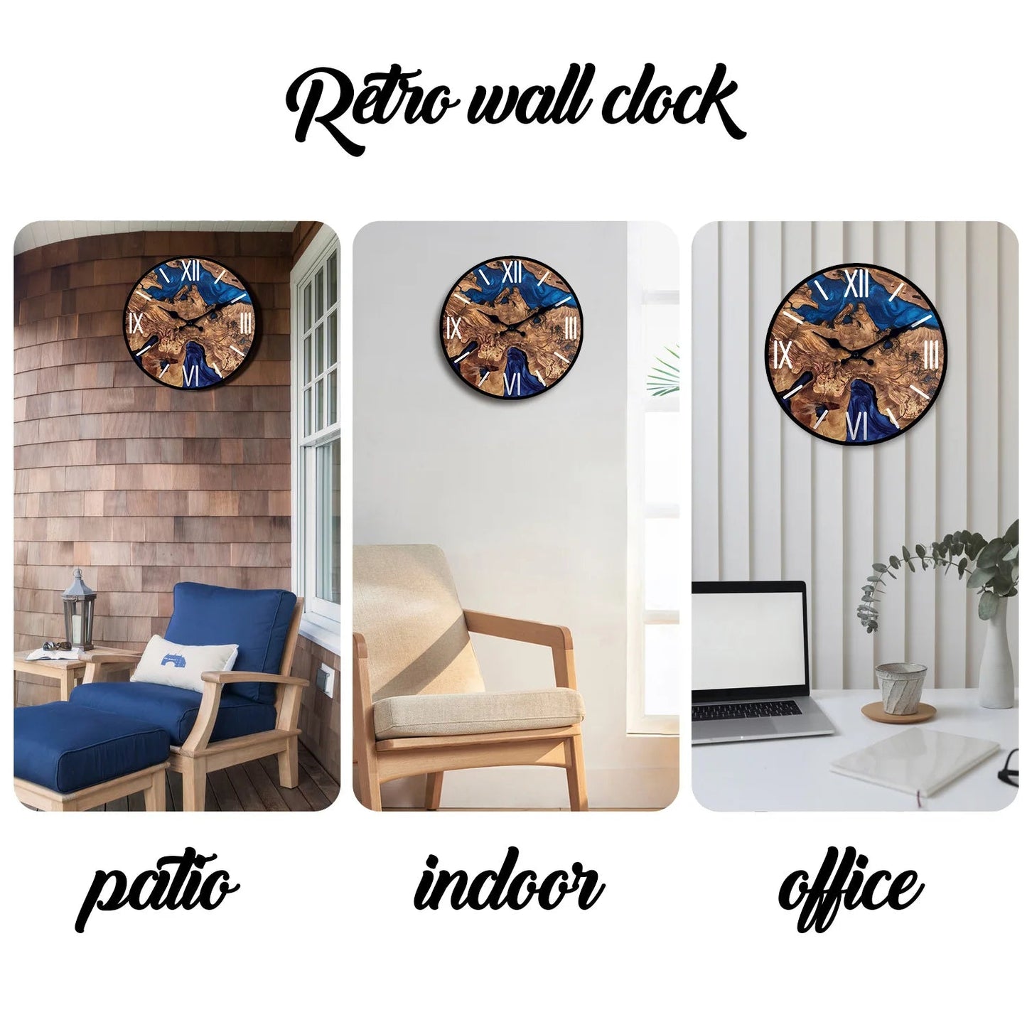 Abstract Roman Numeral Wooden Wall Clock for Living Room, Bedroom, Kitchen, Home Decoration, Silent Quartz Clock, Holiday Gift, 10 Inches, 12 Inches 14inch 16inch (No Battery)    Home Decor Supply | Online Retail | ShoreShopper.com