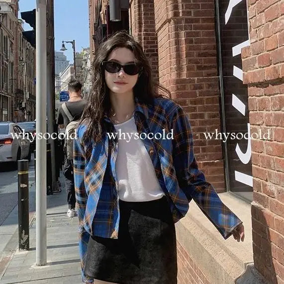 Checkered shirt women's 2024 spring new design sense niche French chic long sleeved shirt  retro top  womens tops    Home Decor Supply | Online Retail | ShoreShopper.com