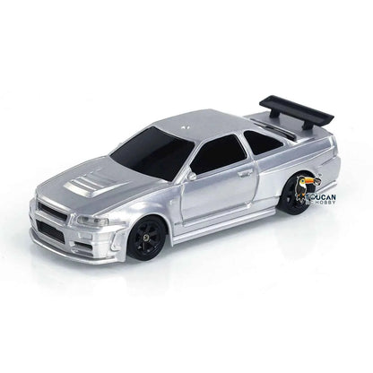RTR RC Dift Race Car 1/43 Scale 4WD Gyro Four-wheel Drive Radio Control High Speed Model 2.4G Racing Drifting Cars Gifts Toys