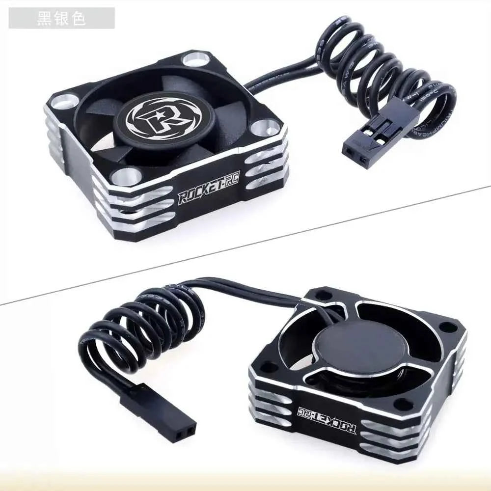 ROCKET-RC 25/30/35/40/50mm V2 Metal Cooling Fan 32000/28000/21000/16000/10000RPM for 1/8 1/10 1/12 RC Car 540/550/3650 Motor ESC