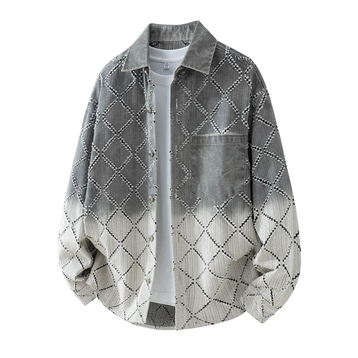 Gradient Ripped Plaid Shirt Men Streetwear Fashion Loose Casual Long Sleeve Oversize Cargo Shirts Cardigan Coat Blouses    Home Decor Supply | Online Retail | ShoreShopper.com