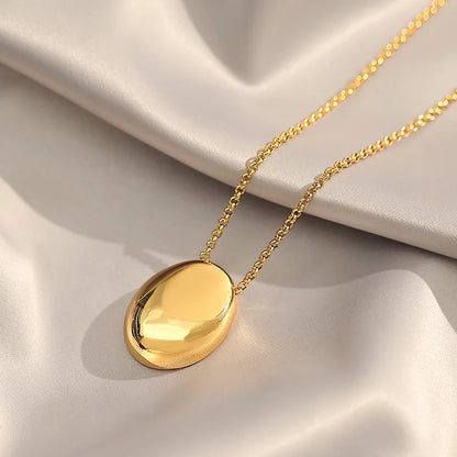European and American Oval Pendant stainless steel Gold Color Long Necklace Fashion Jewelry Accessories Sweater Chian For Womens    Home Decor Supply | Online Retail | ShoreShopper.com