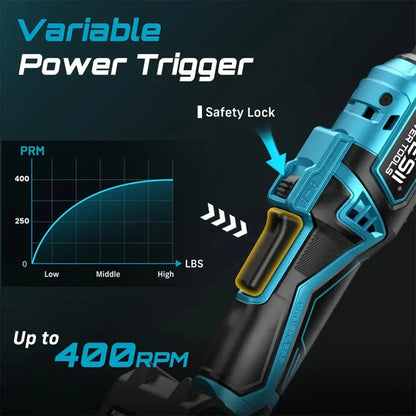 Seesii 3/8'' 80Nm Cordless Electric Wrench 6'' Extended Ratchet Wrench Electric Angle Wrench Driver Auto Repair Tools Set 12V    Home Decor Supply | Online Retail | ShoreShopper.com