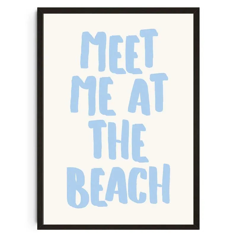 Seashells Meet Me At The Beach Poster Summer Sea Bikini Coastal Quotes Canvas Painting Trendy Wall Art Room Home Decor    Your Coastal Marketplace | Shoreshopper.com