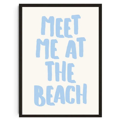 Seashells Meet Me At The Beach Poster Summer Sea Bikini Coastal Quotes Canvas Painting Trendy Wall Art Room Home Decor    Your Coastal Marketplace | Shoreshopper.com