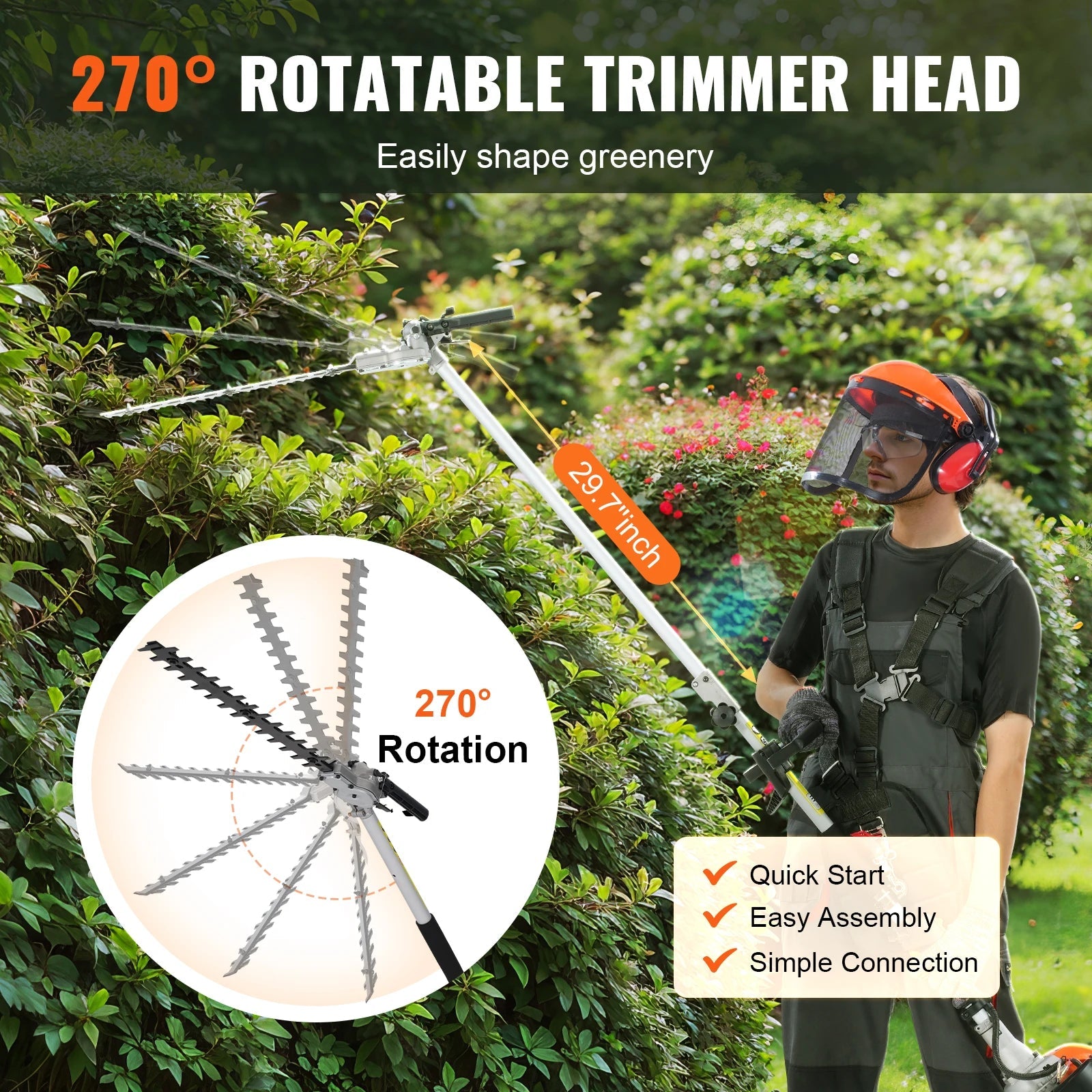 SucceBuy 33CC 6-in-1Multi-Functional Trimming Tools Gas Hedge Trimmer Weed Eater String TrimmerBrush Cutter Pole Saw Chainsaw    Home Decor Supply | Online Retail | ShoreShopper.com