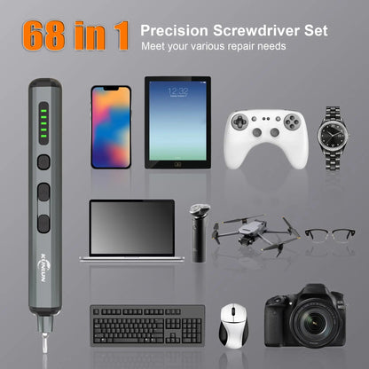 KUNLUN 68-in-1 Mini Electric Screwdriver Set, Small Electric Screwdriver Cordless with 64 Magnetic Bits, 5 Torque Settings,    Home Decor Supply | Online Retail | ShoreShopper.com