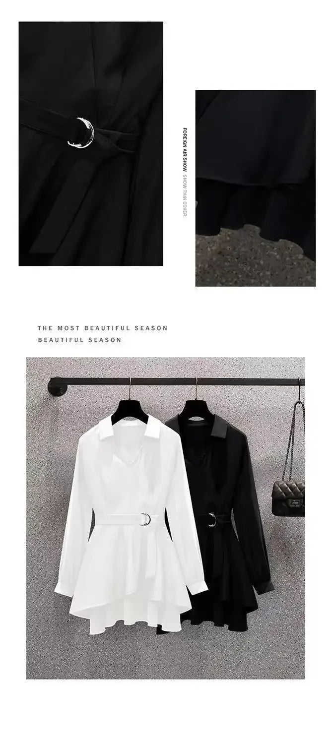 Women Blouses Summer Shirts 2025 New Short Spring High Waist Long Sleeve Shirt Casual Elegant Work Slim Fit White Black Y2k Top    Your Coastal Marketplace | Shoreshopper.com