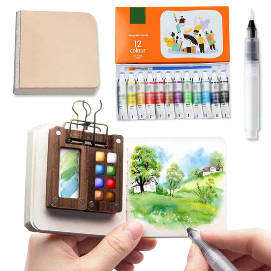 8/15 Colors Portable Travel Gouache Palette Set Mini Walnut Paint Box Artist Gouache Paint Palette Sketchbook Art Supplies    Home Decor Supply | Online Retail | ShoreShopper.com
