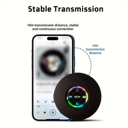 Portable Wireless Bluetooth Speaker LED Light IPX4 Waterproof Loudspeaker Outdoor Bathroom Large Suction Cup Stereo Sound Box - ShoreCo.Shop