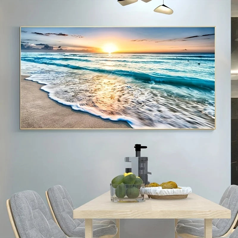 Beach Sunset Wall Art Posters Large Landscape Canvas Painting Print Nordic Wall Decoration Picture For Home Decor    Your Coastal Marketplace | Shoreshopper.com