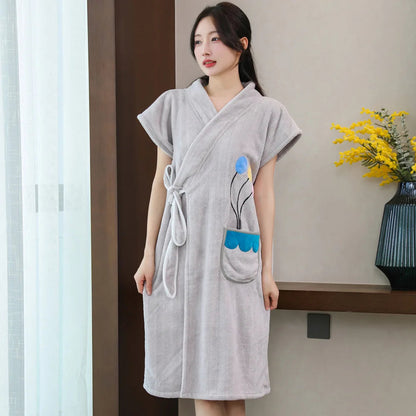 Wearable Bath Towel Bathrobe Women's Homewear Absorbent Quick-drying Comfortable Casual Soft Breathable Loose Nightgown Ladies    Your Coastal Marketplace | Shoreshopper.com