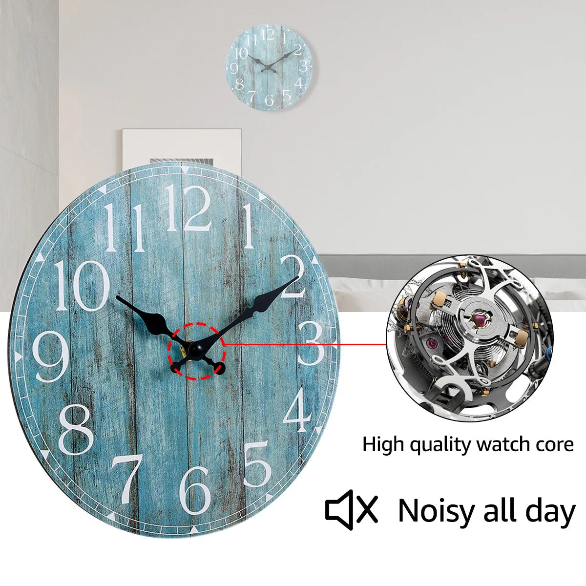 Wall Clock Kit Wooden Hanging Clock 10inch Silent Non-Ticking Clock Decor Retro Round Battery Operated Hanging Clock For Home    Home Decor Supply | Online Retail | ShoreShopper.com