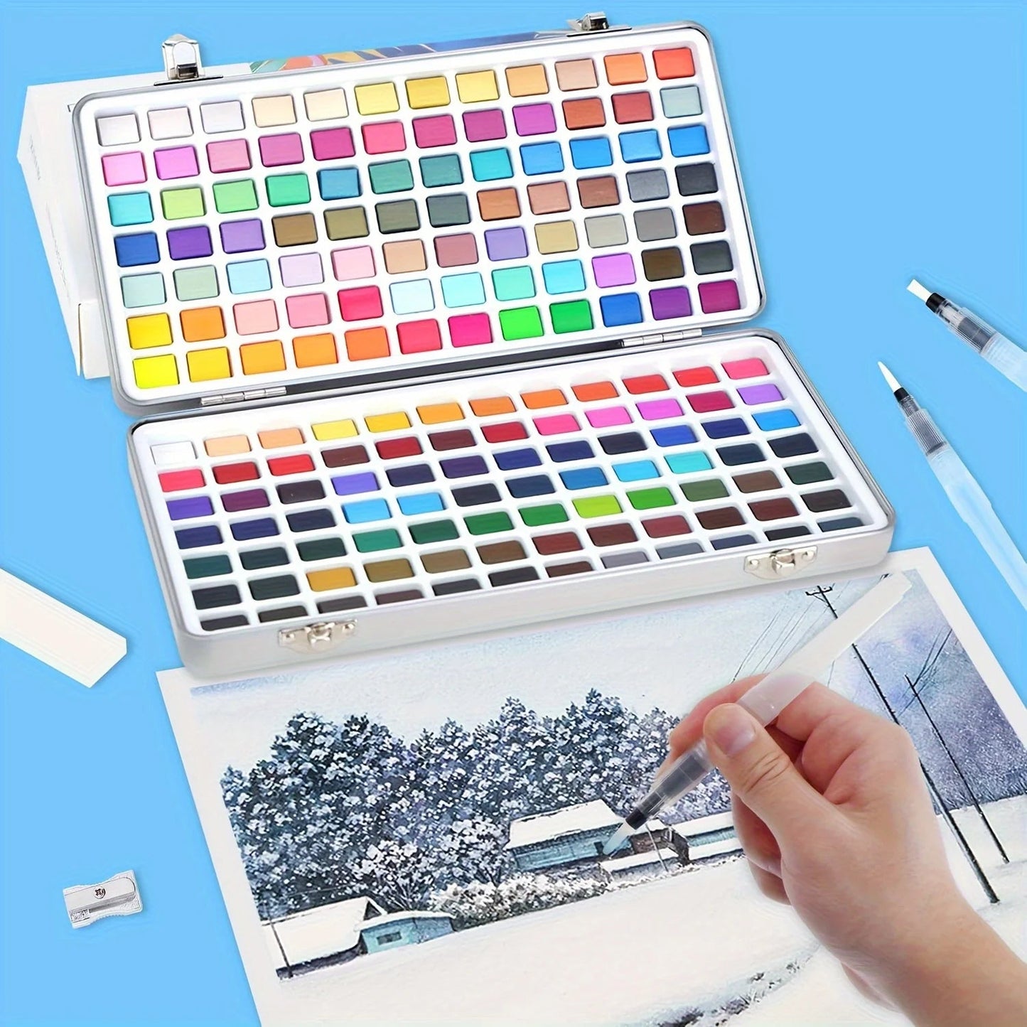 The 50/72/90/100/128/168 watercolor paint set includes a palette, brushes, drawing pens, professional painting supplies    Home Decor Supply | Online Retail | ShoreShopper.com