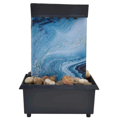 3V USB Marble Water Fountain Ornaments LED Tabletop Fountain with Stones for Home Office Table Decoration Desktop Water Fountain