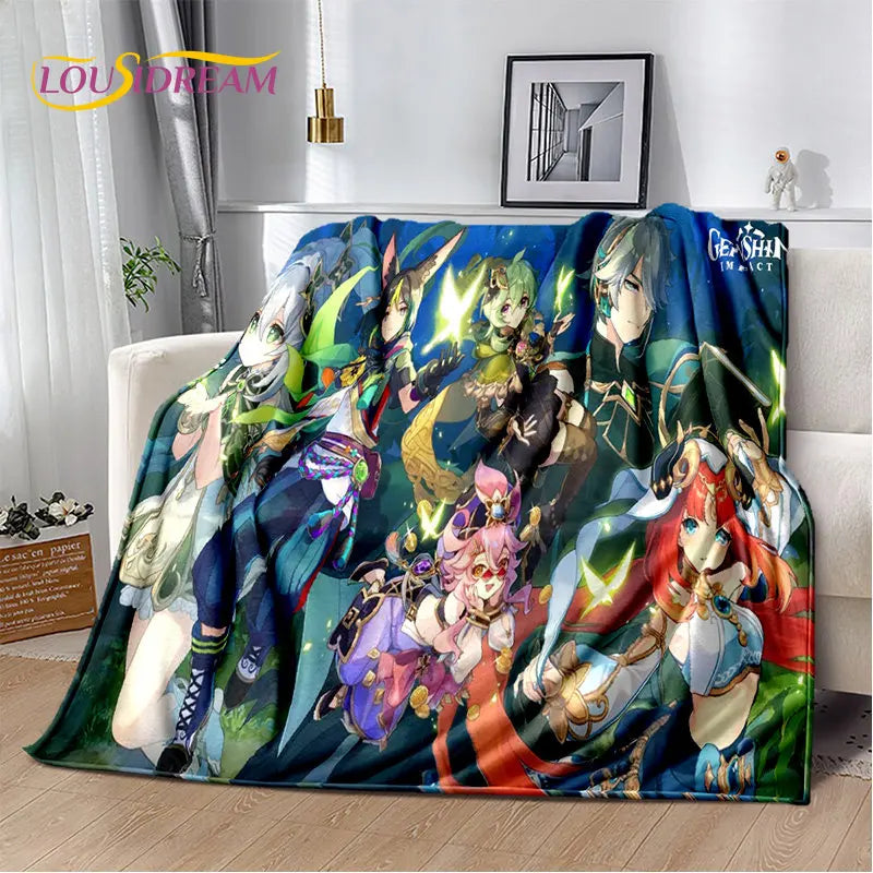Genshin Impact Cartoon Game Soft Plush Blanket,Flannel Blanket Throw Blanket for Living Room Bedroom Bed Sofa Picnic Cover Kids    Your Coastal Marketplace | Shoreshopper.com