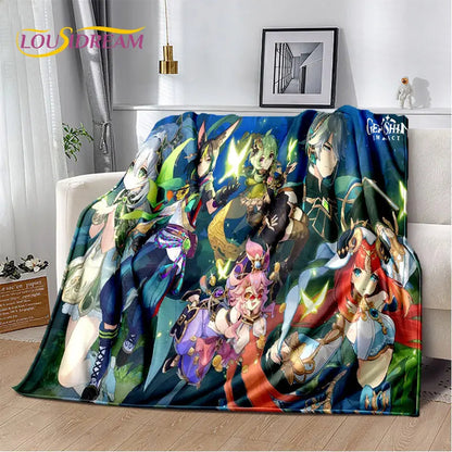 Genshin Impact Cartoon Game Soft Plush Blanket,Flannel Blanket Throw Blanket for Living Room Bedroom Bed Sofa Picnic Cover Kids    Your Coastal Marketplace | Shoreshopper.com
