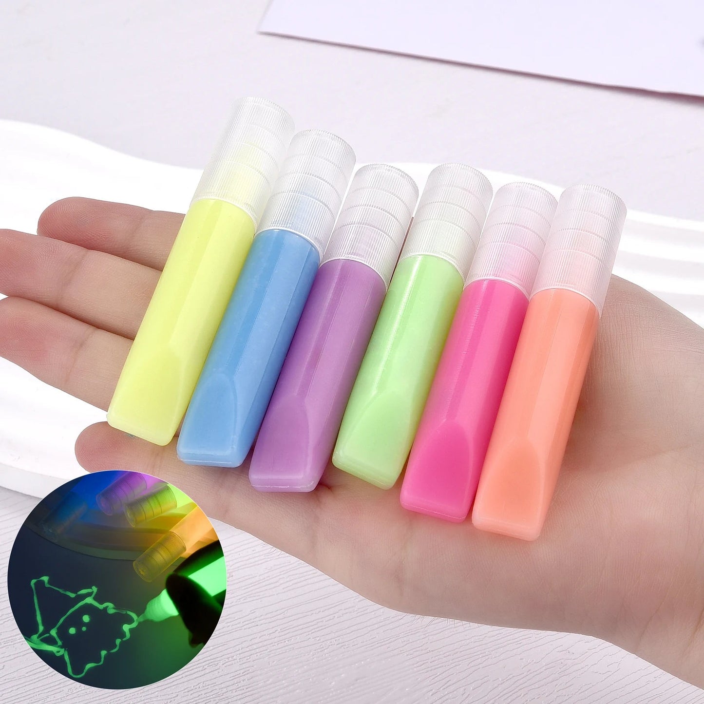 6ml Water-Based Luminous Paint Long Lasting Fluorescent Pigment Paint Glow In Dark Acrylic  Painting Water Color Artwork Party    Home Decor Supply | Online Retail | ShoreShopper.com
