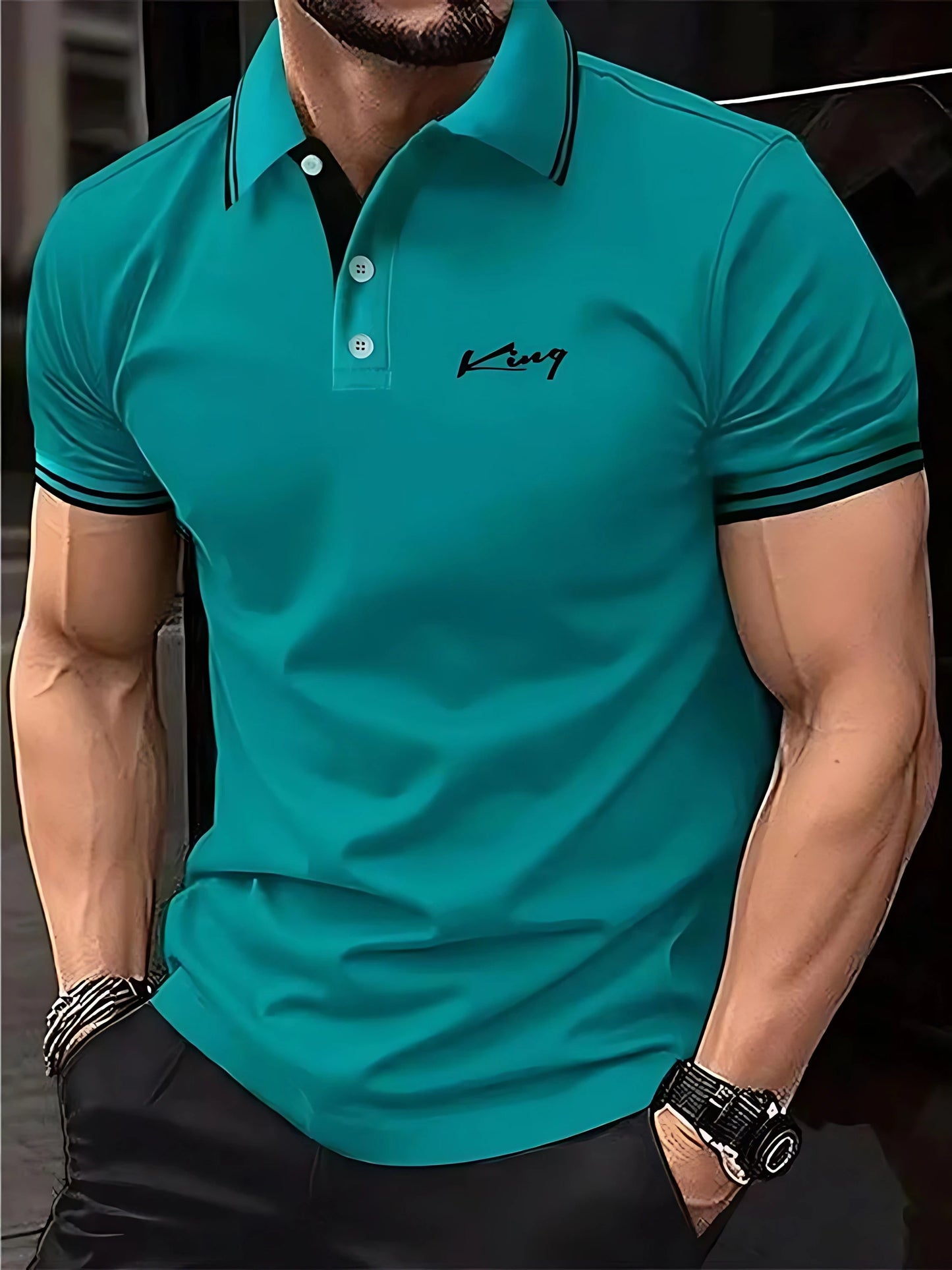 The 2025 summer new men's POLO shirt is breathable sweat-absorbent casual and simple with letter print for men    Home Decor Supply | Online Retail | ShoreShopper.com