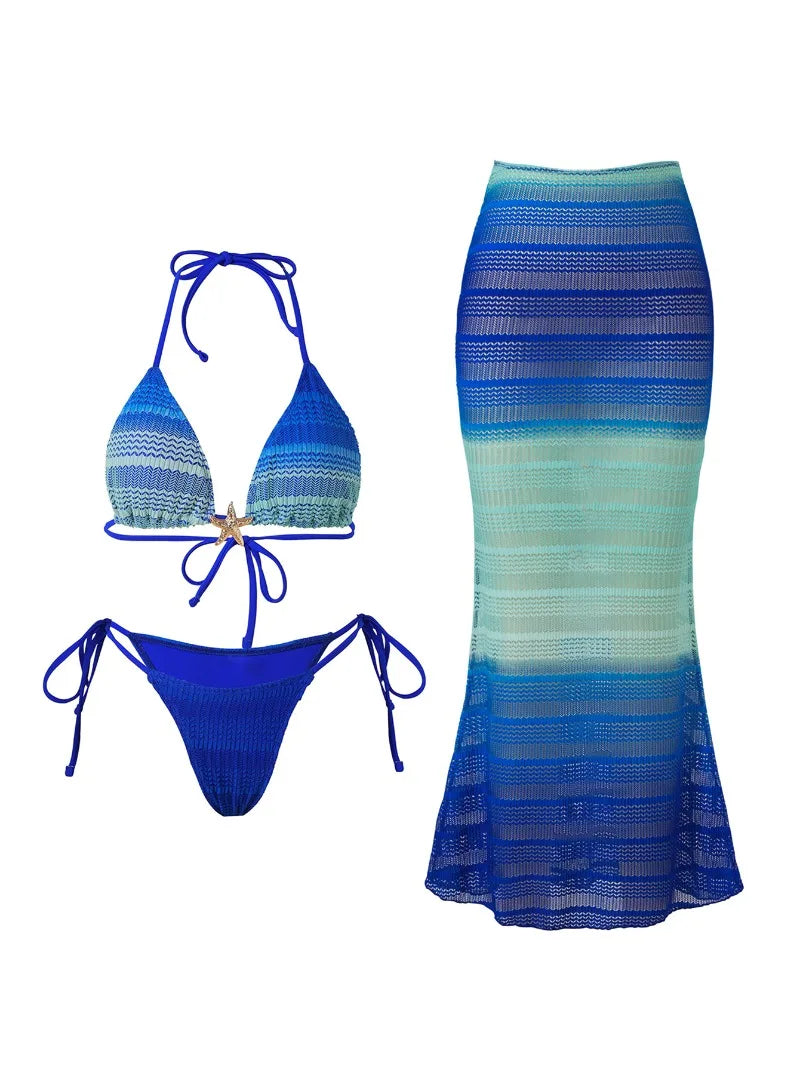Beach Vacation 3 Piece Bikini Set Women Sexy Leopsrd Print  Swimsuit Women Split Skirts Matching Swimsuit Thong Bathing Suit    Your Coastal Marketplace | Shoreshopper.com