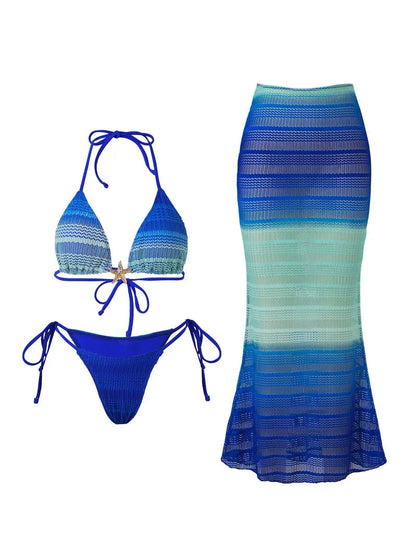 Beach Vacation 3 Piece Bikini Set Women Sexy Leopsrd Print  Swimsuit Women Split Skirts Matching Swimsuit Thong Bathing Suit    Your Coastal Marketplace | Shoreshopper.com