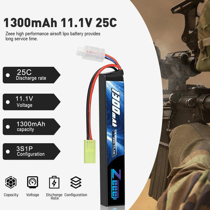 Zeee Airsoft Battery 3S 11.1V 25C 1300mAh Stick Battery with Mini Tamiya Plug for Airsoft Guns Rifle AK47 Lipo Battery Parts    Home Decor Supply | Online Retail | ShoreShopper.com