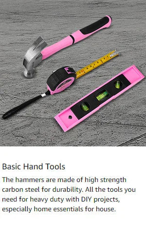 DEKO Pink Drill Tool Kit Set: 20V Cordless Power Drill Tool Box with Battery Electric Drill Driver    Home Decor Supply | Online Retail | ShoreShopper.com