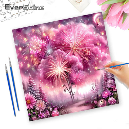 EverShine Drawing By Numbers Set Landscape Paint Kit For Adults Colorful Fireworks Canvas Numbers Painting Flower New Year Gift - ShoreCo.Shop