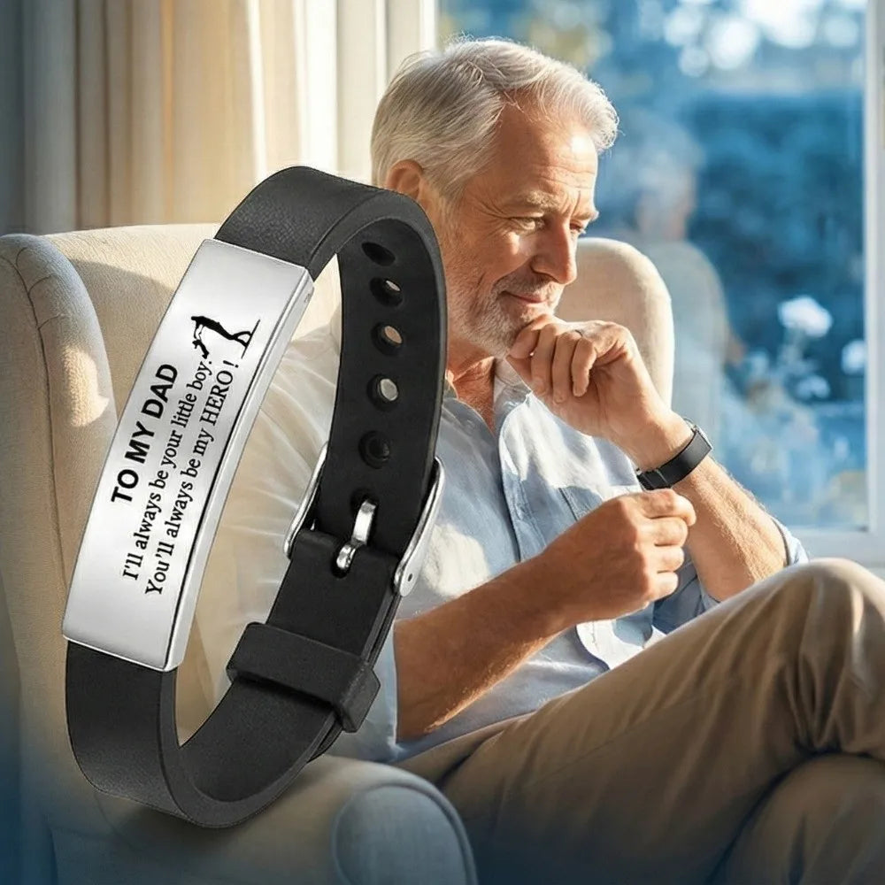 Father's Day Gifts Inspirational Quote Bracelets Stainless Steel Adjustable Family Bracelets Wristband Bracelet for Father    Your Coastal Marketplace | Shoreshopper.com