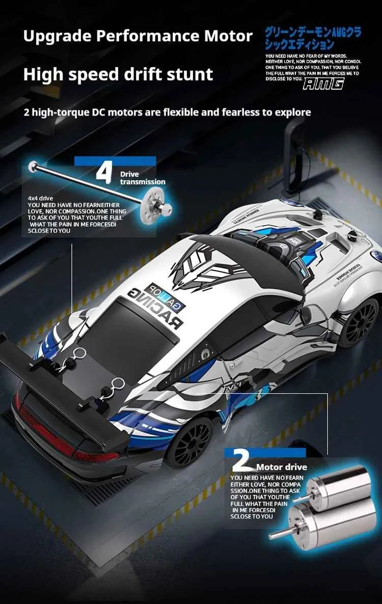 RC Drift Car 1/26 Realistic Race Car 4WD Mini RC Car 2.4Ghz Control Smooth Drifting Action Boys Toys RC 4x4 Fun for All