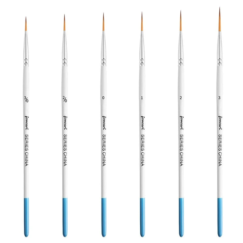 Artist Paint Brush 6 Pcs Set Thin Pen Extra Long Fine Point Liner Tip #000#00#0#1#2#3, Scale Models Nail Acrylic Oil Watercolor    Home Decor Supply | Online Retail | ShoreShopper.com