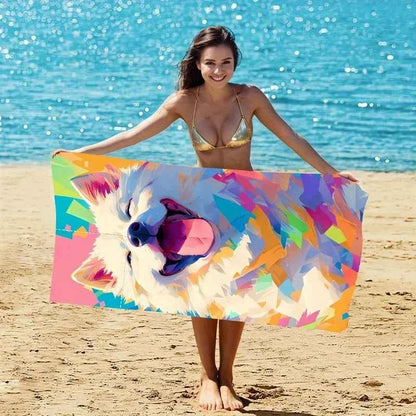 Outdoor, Sports, Home, 2-In-1 Foldable Beach Towel Printed Bath Towel All-In-One Beach Towel Bag for Storage