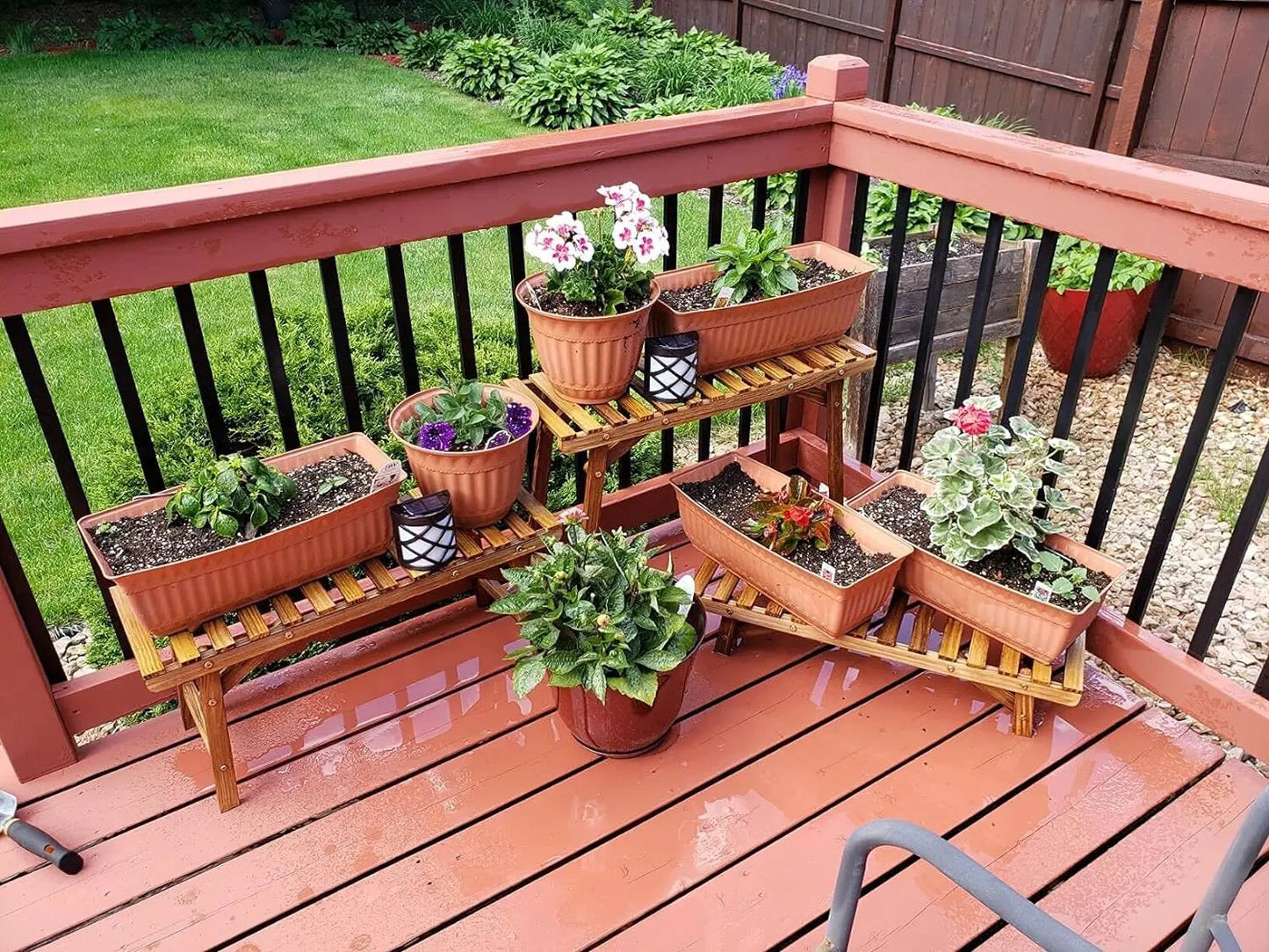 3 Tier Wood Ladder Shelf Corner Plant Stand Indoor Outdoor Flower Pot Rack    Home Decor Supply | Online Retail | ShoreShopper.com