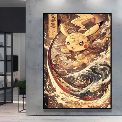 High Quality Pokemon Arcanine Pikachu Wall Painting with Unique Designs and Gorgeous Colors Adding A Touch of Brightness To Wall    Home Decor Supply | Online Retail | ShoreShopper.com