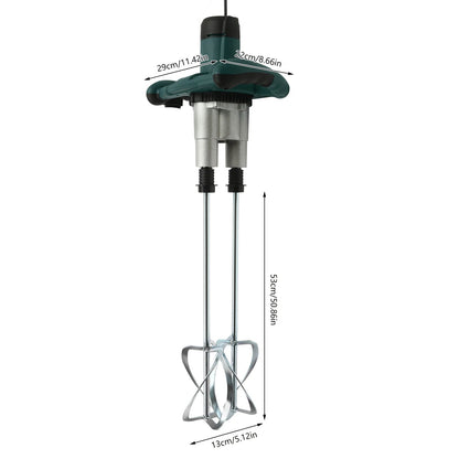 2 Paddle Cement Mixer Mortar Stirrer Concrete Paint Mortar Hand Mixer 6  Speeds Optional Red 1800W / Green 2800W    Home Decor Supply | Online Retail | ShoreShopper.com