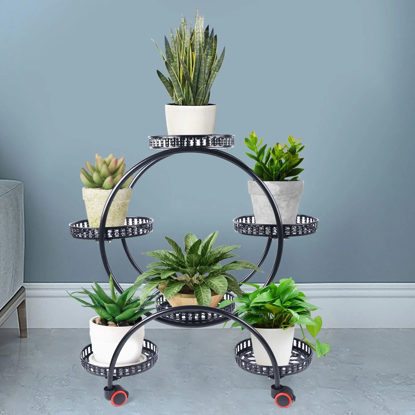 Metal Plant Stands 6 Pots Plants Flower Stand for Patio Garden Living Room Corner Balcony Bedroom Black / White    Home Decor Supply | Online Retail | ShoreShopper.com