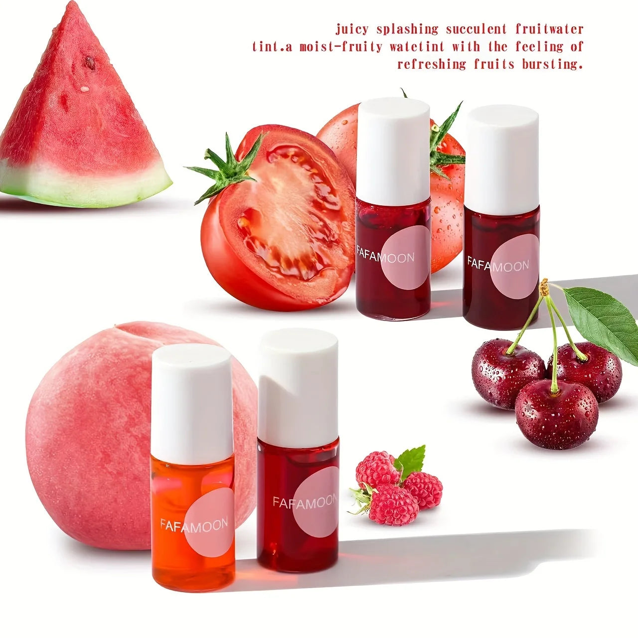 4 color Fruity Lip Tint Water Gloss Tint,Moisturizing Waterproof Liquid Lipstick, Non-Stick,High Pigment,Long-Lasting Colors - ShoreCo.Shop