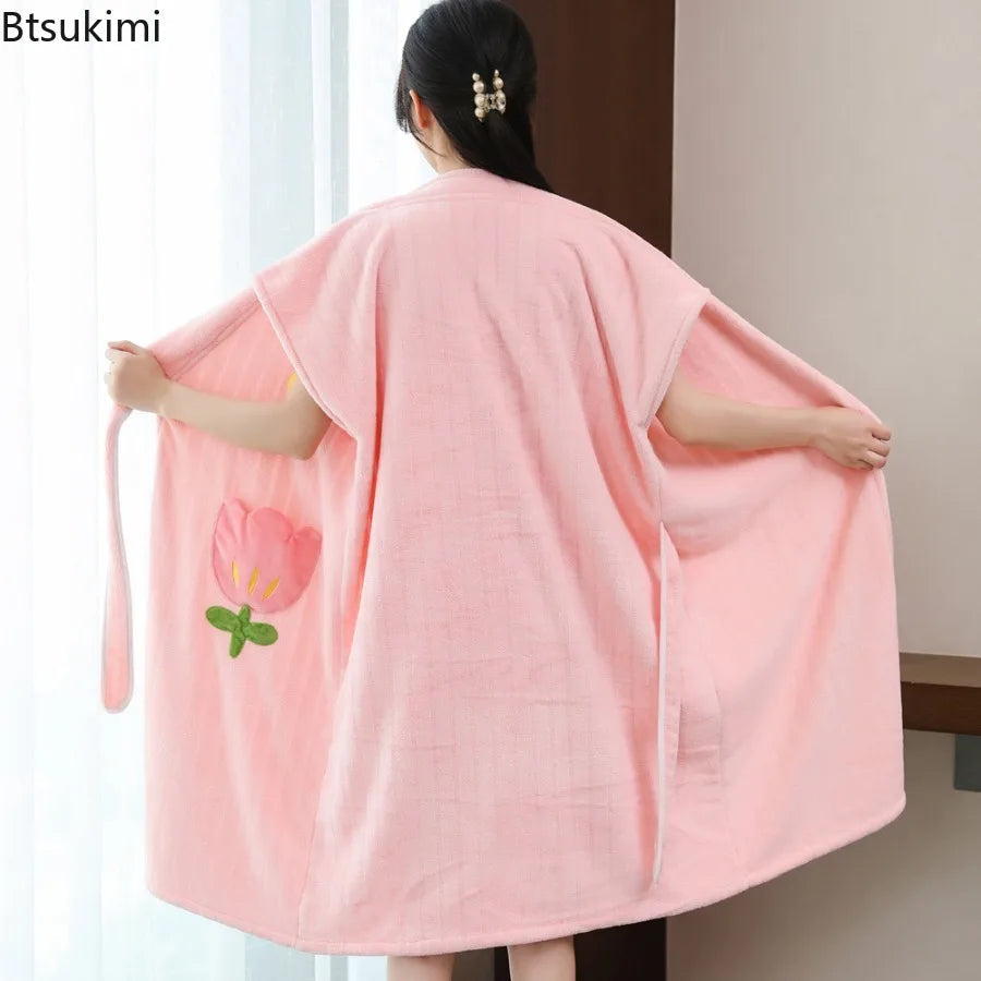 Wearable Bath Towel Bathrobe Women's Homewear Absorbent Quick-drying Comfortable Casual Soft Breathable Loose Nightgown Ladies    Your Coastal Marketplace | Shoreshopper.com