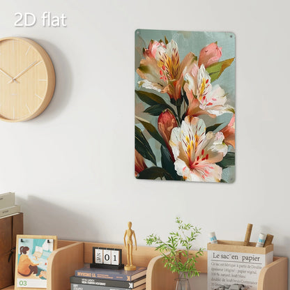 Vibrant 2D Flat Metal Wall Art - Weather-Resistant Tin Plaque with Flowers, 7.87x11.8 Inch, Ideal for Indoor/Outdoor Decor    Home Decor Supply | Online Retail | ShoreShopper.com