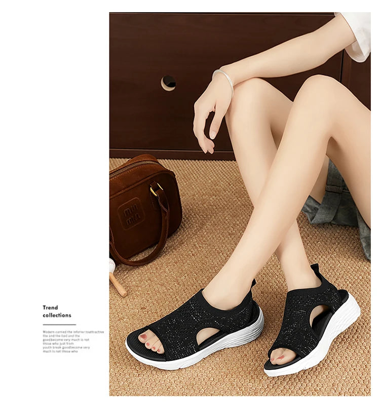 Women's Summer Shoes Breathable Open Toe Wedge Sandals Lightweight Outdoor Comfortable Ladies Casual Walking Sandals    Your Coastal Marketplace | Shoreshopper.com