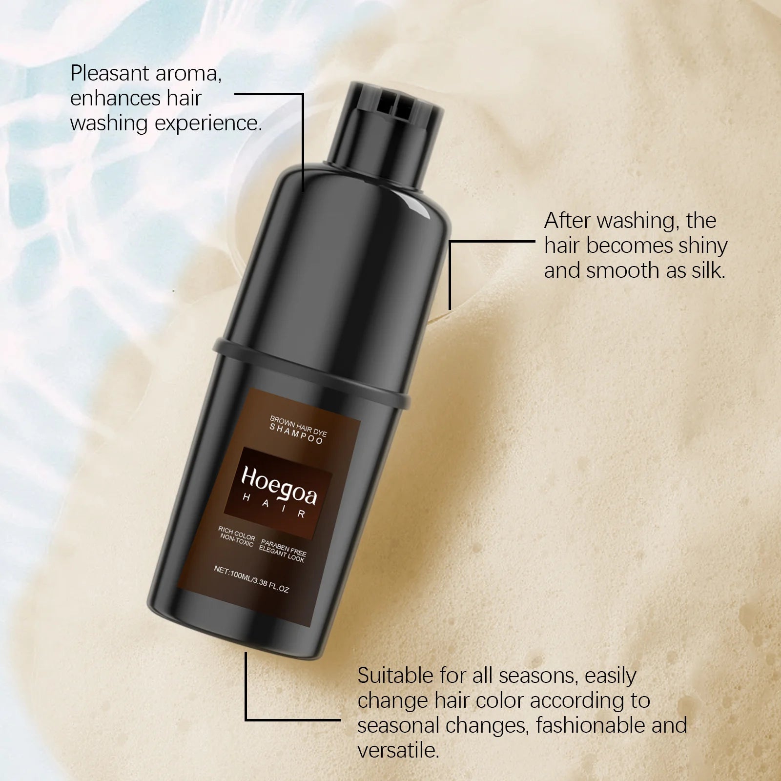 Hair Dye Shampoo Diy Natural Black Color Repair Gray White Hair Non Irritating Hair Coloring Shampoo - ShoreCo.Shop