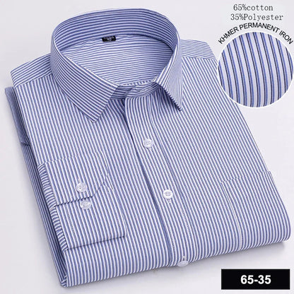 New in shirt long-sleeve shirts for men slim fit formal plian shirt single pocket office clothes soft plaid cotton designer tops    Home Decor Supply | Online Retail | ShoreShopper.com