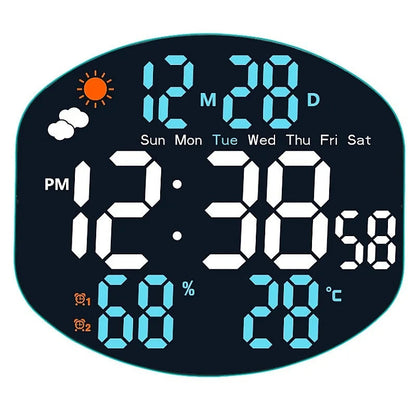 Large Digital Wall Clock Weather Station Forecast TEMP Humidity Date Week Night Mode Table Clock 2 Alarm 12/24H LED Alarm Clock    Home Decor Supply | Online Retail | ShoreShopper.com