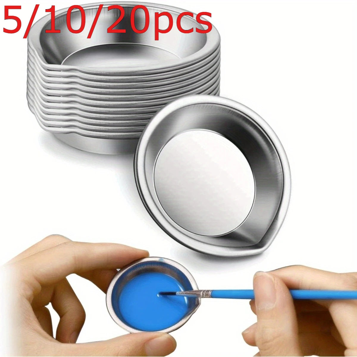 5/10/20pcs Durable Stainless Steel Paint Palette Set,Round Mixing Trays for Artists - Metal Art Supplies for Home and School Use    Home Decor Supply | Online Retail | ShoreShopper.com