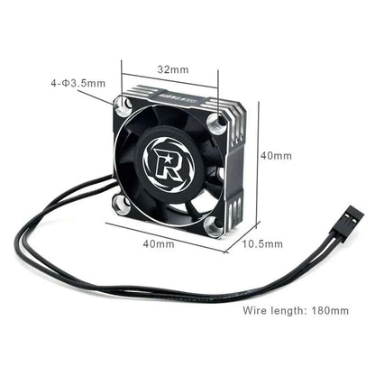 ROCKET-RC 25/30/35/40/50mm V2 Metal Cooling Fan 32000/28000/21000/16000/10000RPM for 1/8 1/10 1/12 RC Car 540/550/3650 Motor ESC