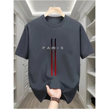 Fashion Paris Print T-shirt Men's Summer New 2025 New 100% Cotton Neck Short Short Sleeve Tee Gym Casual comfort Sports Top Men    Home Decor Supply | Online Retail | ShoreShopper.com