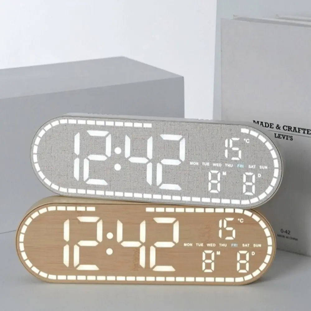 Minimalist Design Digital Wall Clock Silent Operation Nordic Style Alarm Clock Temperature Date Display Hanging Mount    Home Decor Supply | Online Retail | ShoreShopper.com